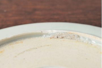 江戸期　古伊万里　花蝶図　染付　六寸皿3枚(和食器)(R-052483)