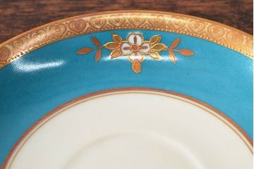 戦前　オールド名陶　ハンドペイント　カップ&ソーサー6客　共箱付(名古屋陶器、名古屋製陶所)(R-052489)