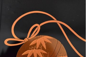 輪島塗　朝楓作　鈴五聖子蒔絵　銘々皿5客(木製、漆器)(R-052491)