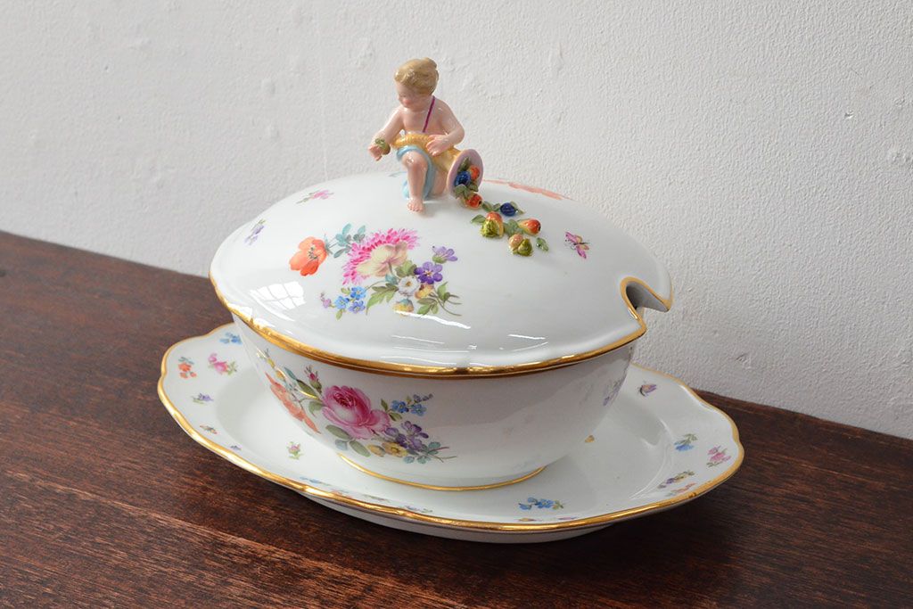 アンティーク　MEISSEN　マイセン　スープチューリン　蓋物(洋食器)(R-052497)