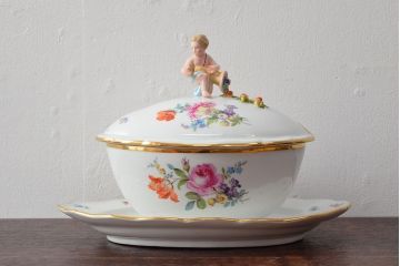 アンティーク　MEISSEN　マイセン　スープチューリン　蓋物(洋食器)(R-052497)