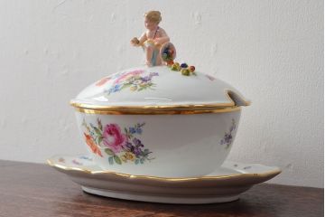 アンティーク　MEISSEN　マイセン　スープチューリン　蓋物(洋食器)(R-052497)