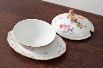 アンティーク　MEISSEN　マイセン　スープチューリン　蓋物(洋食器)(R-052497)
