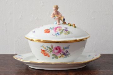 アンティーク　MEISSEN　マイセン　スープチューリン　蓋物(洋食器)(R-052497)