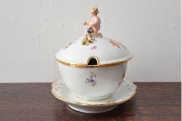 アンティーク　MEISSEN　マイセン　スープチューリン　蓋物(洋食器)(R-052497)