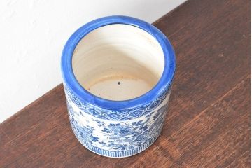 明治〜大正　唐獅子牡丹図　印判火鉢(手あぶり、鉢カバー)(R-052499)