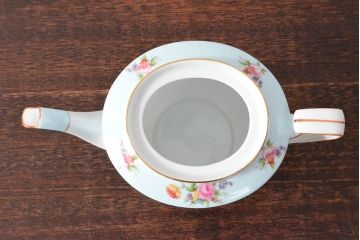 オールドノリタケ　花柄ハンドペイント　ティーポット(洋食器)(R-052500)