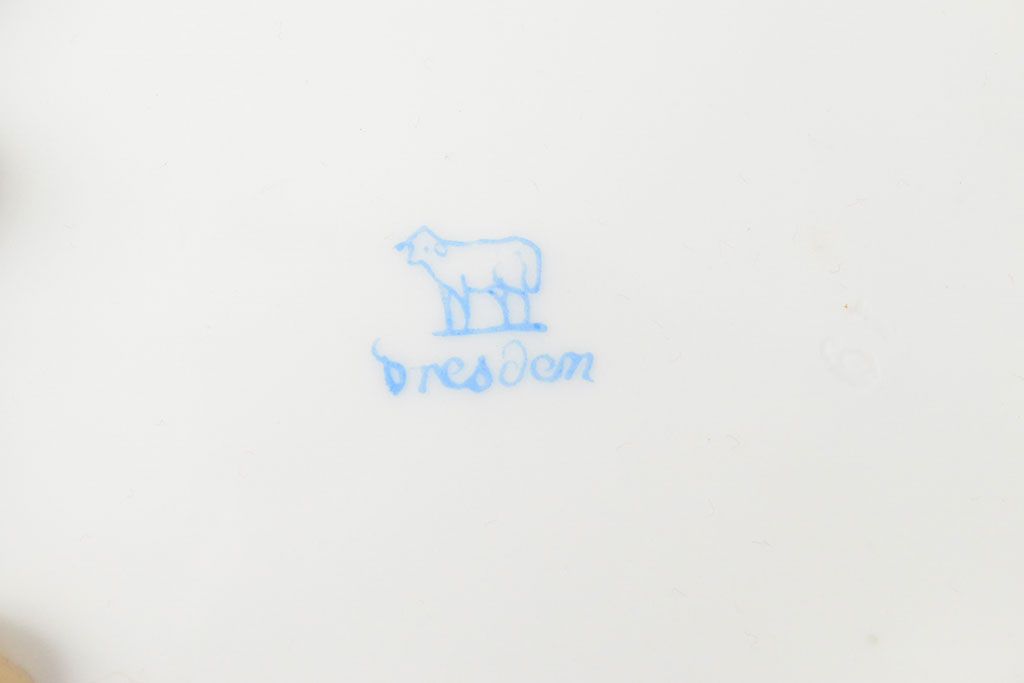 ドレスデン　ラム工房　瑠璃金彩　貴婦人と伯爵　額皿(飾り皿)(R-052503)