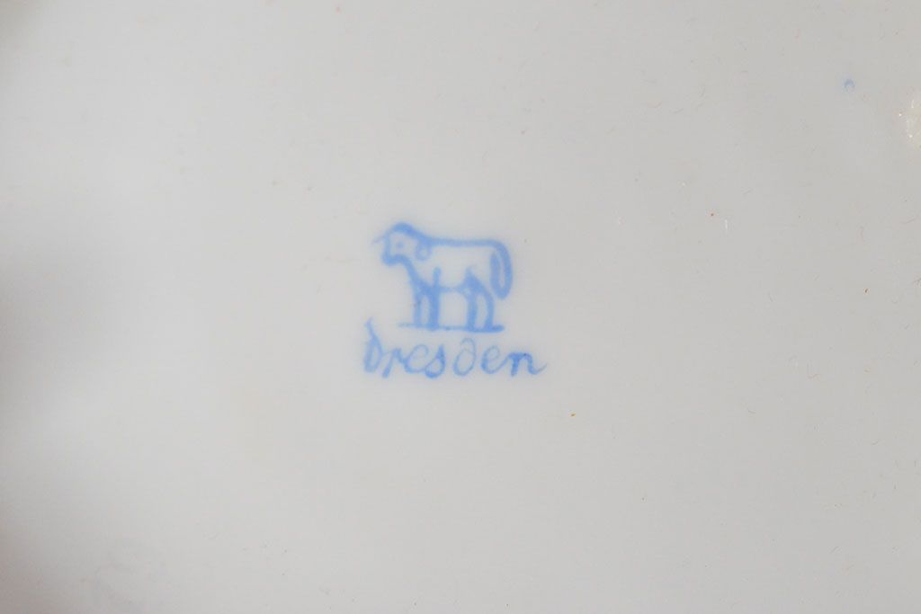 ドレスデン　ラム工房　瑠璃金彩　貴婦人と伯爵　額皿(飾り皿)(R-052505)