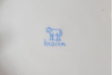 ドレスデン　ラム工房　瑠璃金彩　貴婦人と伯爵　額皿(飾り皿)(R-052505)