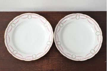 アンティーク　KPM(ベルリン王立磁器製陶所)　スープ皿2枚(プレート、洋食器)(R-052509)