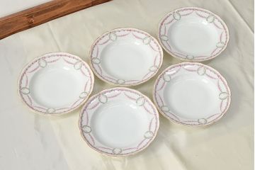 アンティーク　KPM(ベルリン王立磁器製陶所)　プレート5枚(深皿、洋食器)(R-052510)