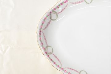 アンティーク　KPM(ベルリン王立磁器製陶所)　オーバルプレートなど2枚(大皿、洋食器)(R-052511)