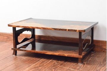 久世宗春　山水蒔絵　冠卓　共箱(花台、飾り台)(R-052514)