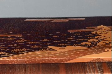 久世宗春　山水蒔絵　冠卓　共箱(花台、飾り台)(R-052514)