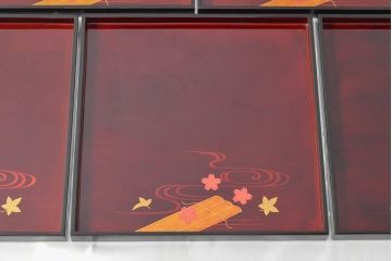 輪島塗　流水花蒔絵　卓上膳5客(木製、漆器)(R-052516)