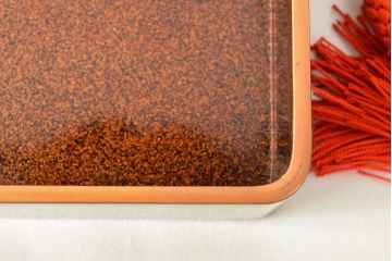 明治〜大正　鶴亀図　金蒔絵内梨地　小箱(木製、漆器、文箱、硯箱)(R-052517)