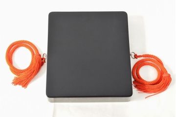 明治〜大正　鶴亀図　金蒔絵内梨地　小箱(木製、漆器、文箱、硯箱)(R-052517)