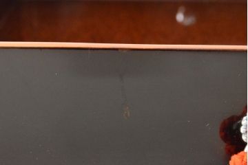 明治〜大正　鶴亀図　金蒔絵内梨地　小箱(木製、漆器、文箱、硯箱)(R-052517)
