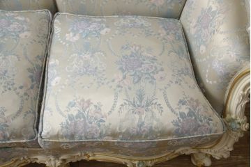 中古　美品　イタリア高級家具　SILIK(シリック)　ロココ調　優雅で上品な空間づくりにぴったりな3人掛けソファ(定価約90万円)(三人掛けソファ、3P、アームソファ)(R-052521)