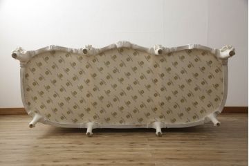 中古　美品　イタリア高級家具　SILIK(シリック)　ロココ調　優雅で上品な空間づくりにぴったりな3人掛けソファ(定価約90万円)(三人掛けソファ、3P、アームソファ)(R-052521)
