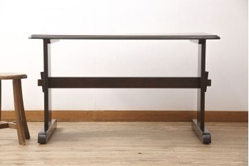 中古　北海道民芸家具　シンプルなデザインが美しいダイニングテーブル(食卓、作業台)(R-052528)