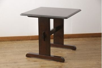 中古　北海道民芸家具　特注品　コンパクトなサイズ感がかわいらしいダイニングテーブル(作業台)(R-052529)
