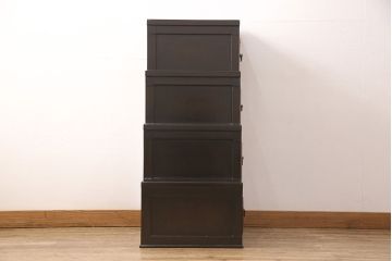 中古　高級品　　民芸城山　モダンデザインが目を惹く一閑張り階段箪笥(一貫張り、小物収納)(R-052535)