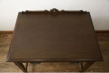 中古　美品　永田良介商店　品のある佇まいが魅力的なデスクと椅子のセット(定価約50万円)(ワークデスク、板座チェア、在宅用、在宅ワーク)(R-052538)