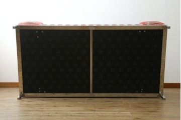 中古　美品　最高級　Lamborghini(ランボルギーニ)コレクション　Formitalia(フォルミタリア)製作　鮮やかな赤が印象的な本革2人掛けソファ　定価約240万円　(R-052541)