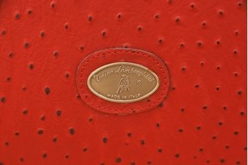 中古　美品　最高級　Lamborghini(ランボルギーニ)コレクション　Formitalia(フォルミタリア)製作　鮮やかな赤が印象的な本革2人掛けソファ(定価約240万円)(二人掛けソファ、アームソファ、2P)(R-052541)