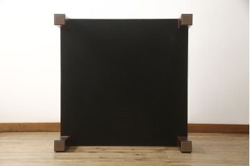 中古　美品　最高級　Lamborghini(ランボルギーニ)コレクション　Brianform(ブリアンフォルム)製作　鮮やかな赤が印象的な本革ローテーブル(定価約60万円)(センターテーブル、リビングテーブル)(R-052542)