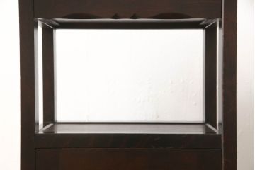 中古　北海道民芸家具　シックなお部屋にも似合う電話台(サイドテーブル、ナイトテーブル、花台、収納棚)(R-052551)