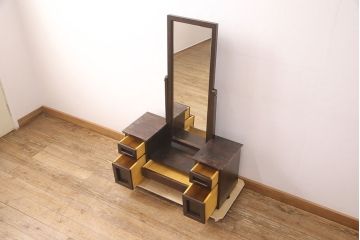 中古　松本民芸家具　M型一面鏡　シンプルなデザインのドレッサー(鏡台)(定価約24万円)(R-052552)