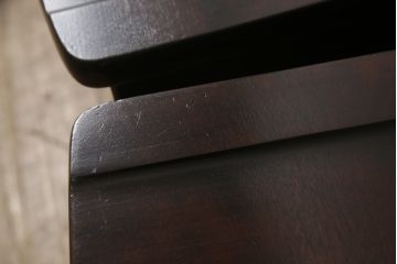 中古　北海道民芸家具　HM620　滑らかな木肌が上品なラダーバックチェア4脚セット(椅子、ダイニングチェア、板座チェア)(R-052554)