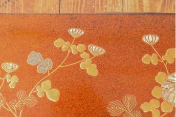 江戸〜明治　光琳蒔絵梨地　文箱・文台(木製、漆器、大名道具)(R-052562)