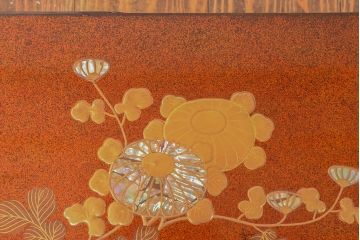 江戸〜明治　光琳蒔絵梨地　文箱・文台(木製、漆器、大名道具)(R-052562)