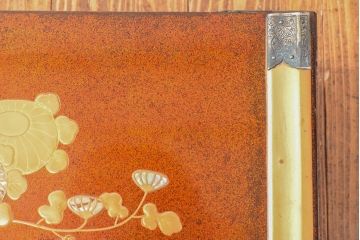江戸〜明治　光琳蒔絵梨地　文箱・文台(木製、漆器、大名道具)(R-052562)