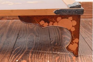 江戸〜明治　光琳蒔絵梨地　文箱・文台(木製、漆器、大名道具)(R-052562)