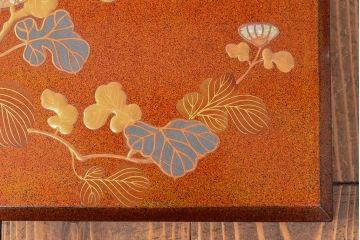 江戸〜明治　光琳蒔絵梨地　文箱・文台(木製、漆器、大名道具)(R-052562)