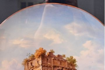 アンティーク　KPM(ベルリン王立磁器製陶所)　大皿(陶板画、洋食器)(R-052563)