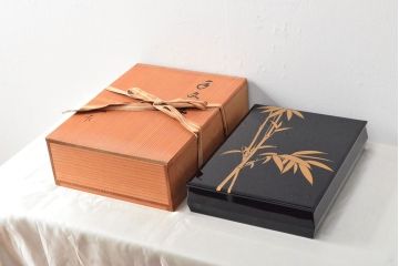 平安象彦　金彩竹林蒔絵　手文庫(硯箱、木製、漆器)(R-052570)