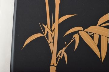 平安象彦　金彩竹林蒔絵　手文庫(硯箱、木製、漆器)(R-052570)