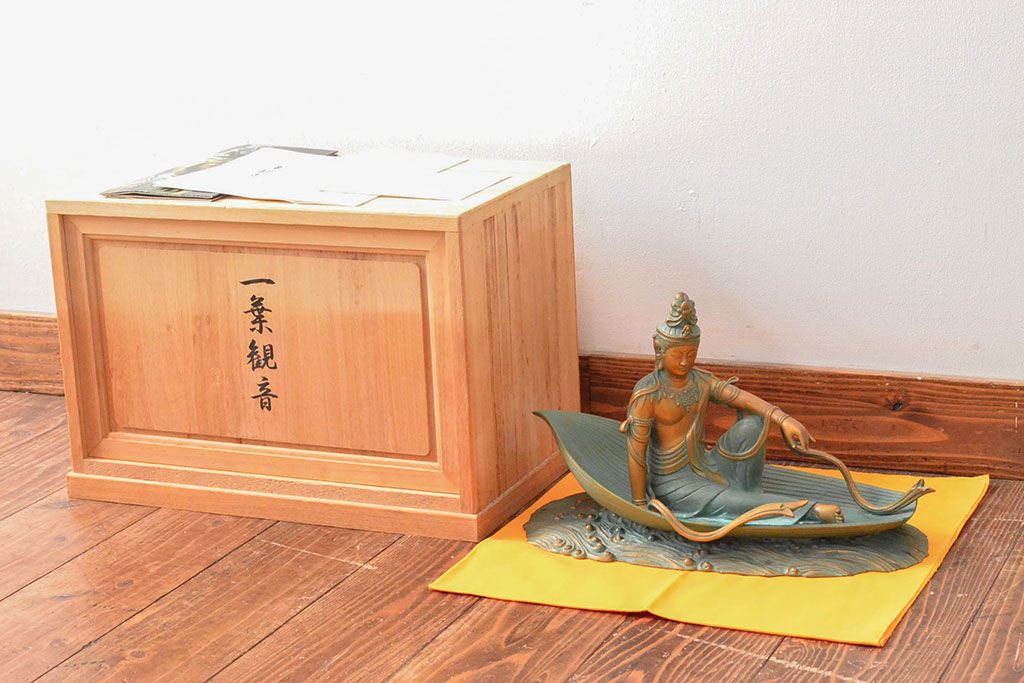 大仏師　長田晴山　一葉観音　ブロンズ像　487/950(R-052571)