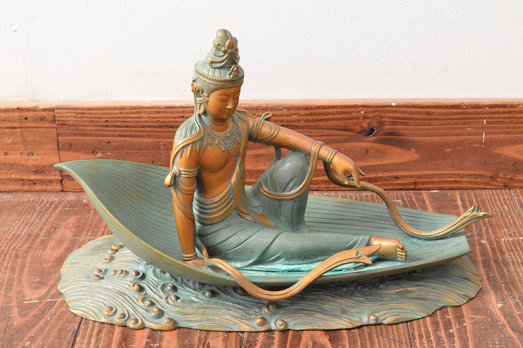 大仏師　長田晴山　一葉観音　ブロンズ像　487/950(R-052571)