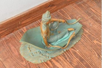 大仏師　長田晴山　一葉観音　ブロンズ像　487/950(R-052571)