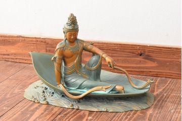 大仏師　長田晴山　一葉観音　ブロンズ像　487/950(R-052571)