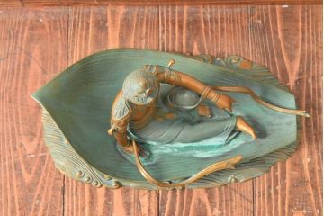 大仏師　長田晴山　一葉観音　ブロンズ像　487/950(R-052571)