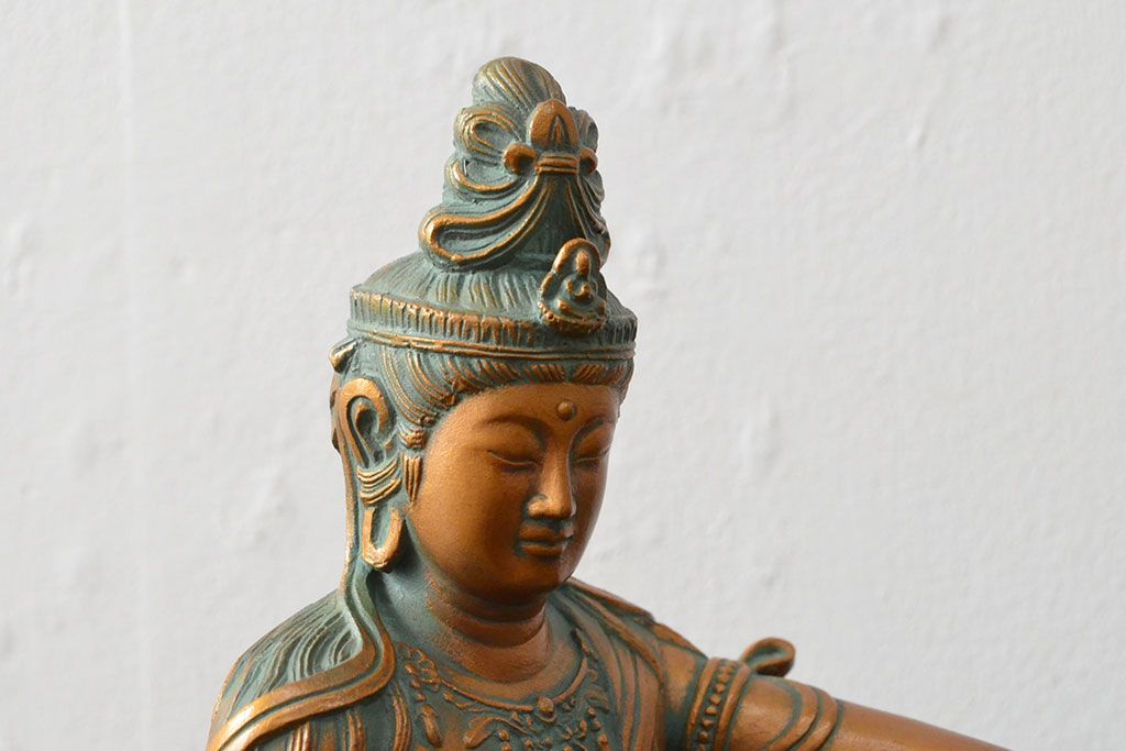 大仏師　長田晴山　一葉観音　ブロンズ像　487/950(R-052571)