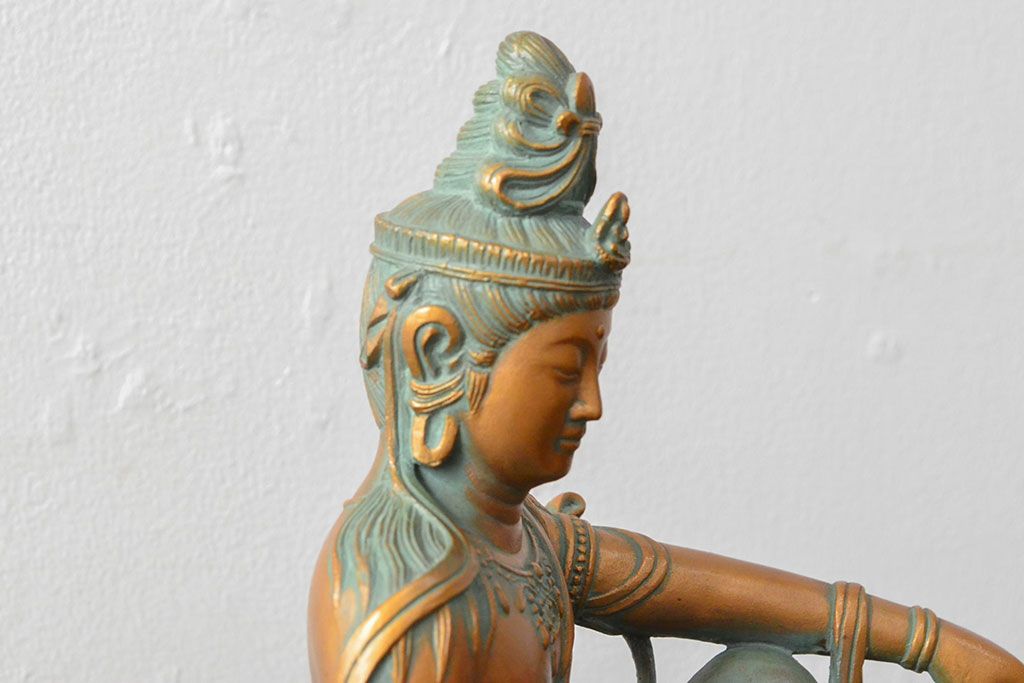 大仏師　長田晴山　一葉観音　ブロンズ像　487/950(R-052571)